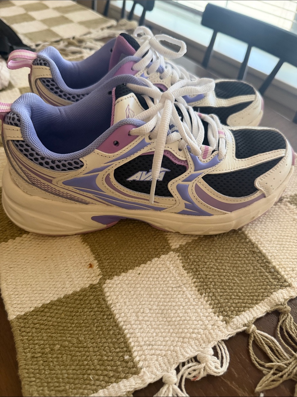 Avia Women's Athletic Sneakers in White, Black, Lavender